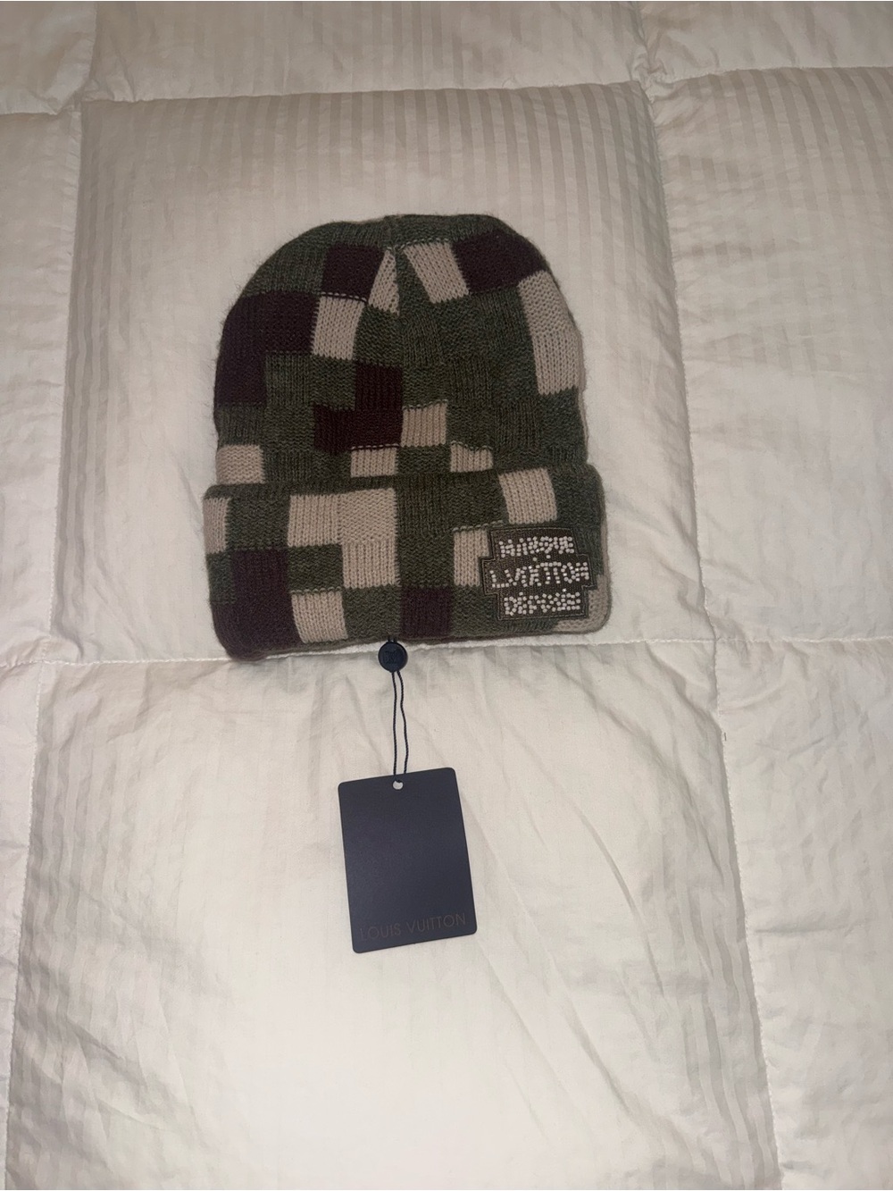 Green LV Damoflage Beanie